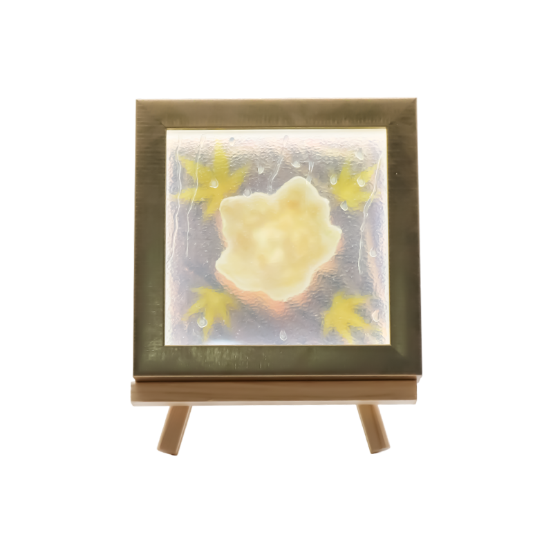Kare Açık Sarı Akçaağaç Yaprağı Sanat Işığı - Maple Frost