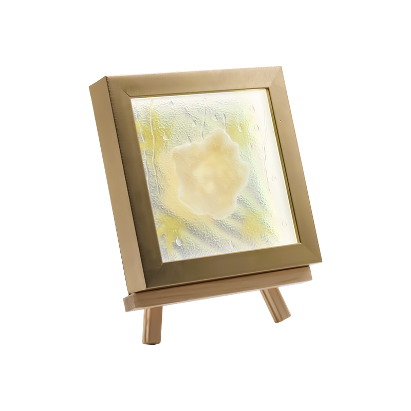 Kare Açık Sarı Akçaağaç Yaprağı Sanat Işığı - Maple Frost