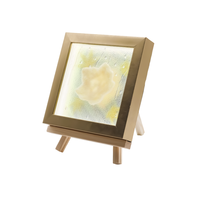 Kare Açık Sarı Akçaağaç Yaprağı Sanat Işığı - Maple Frost