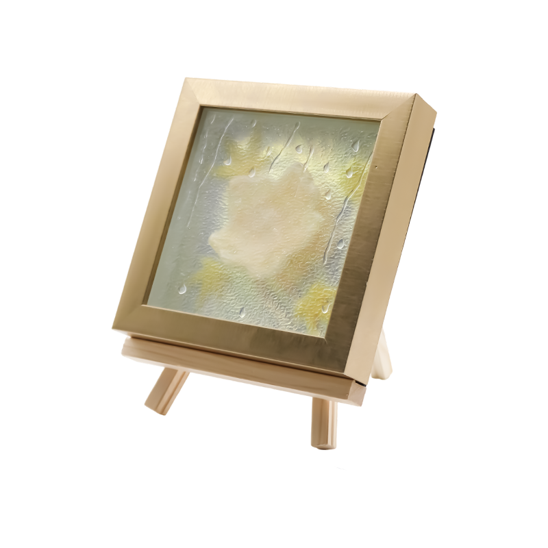 Kare Açık Sarı Akçaağaç Yaprağı Sanat Işığı - Maple Frost