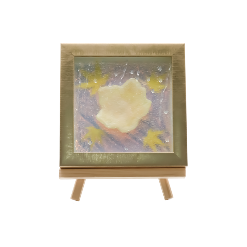 Kare Açık Sarı Akçaağaç Yaprağı Sanat Işığı - Maple Frost