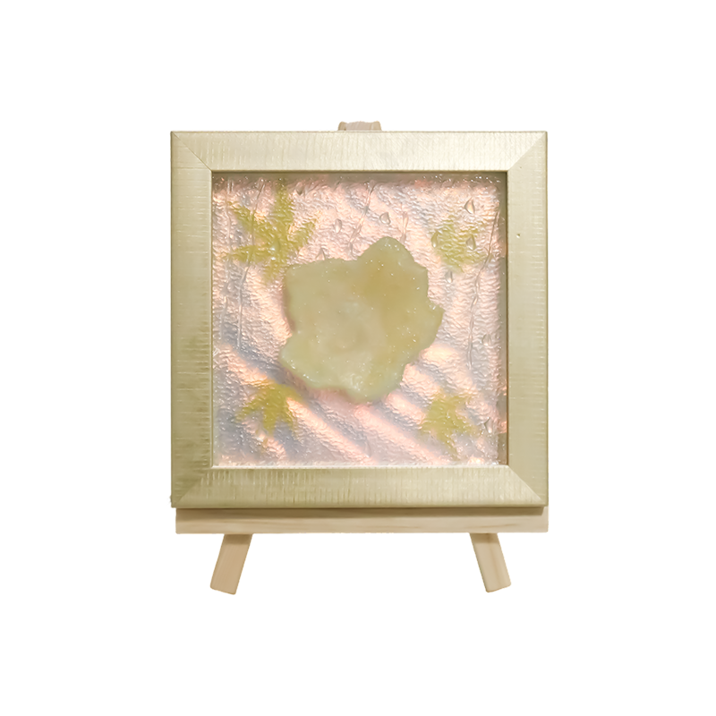 Kare Açık Sarı Akçaağaç Yaprağı Sanat Işığı - Maple Frost